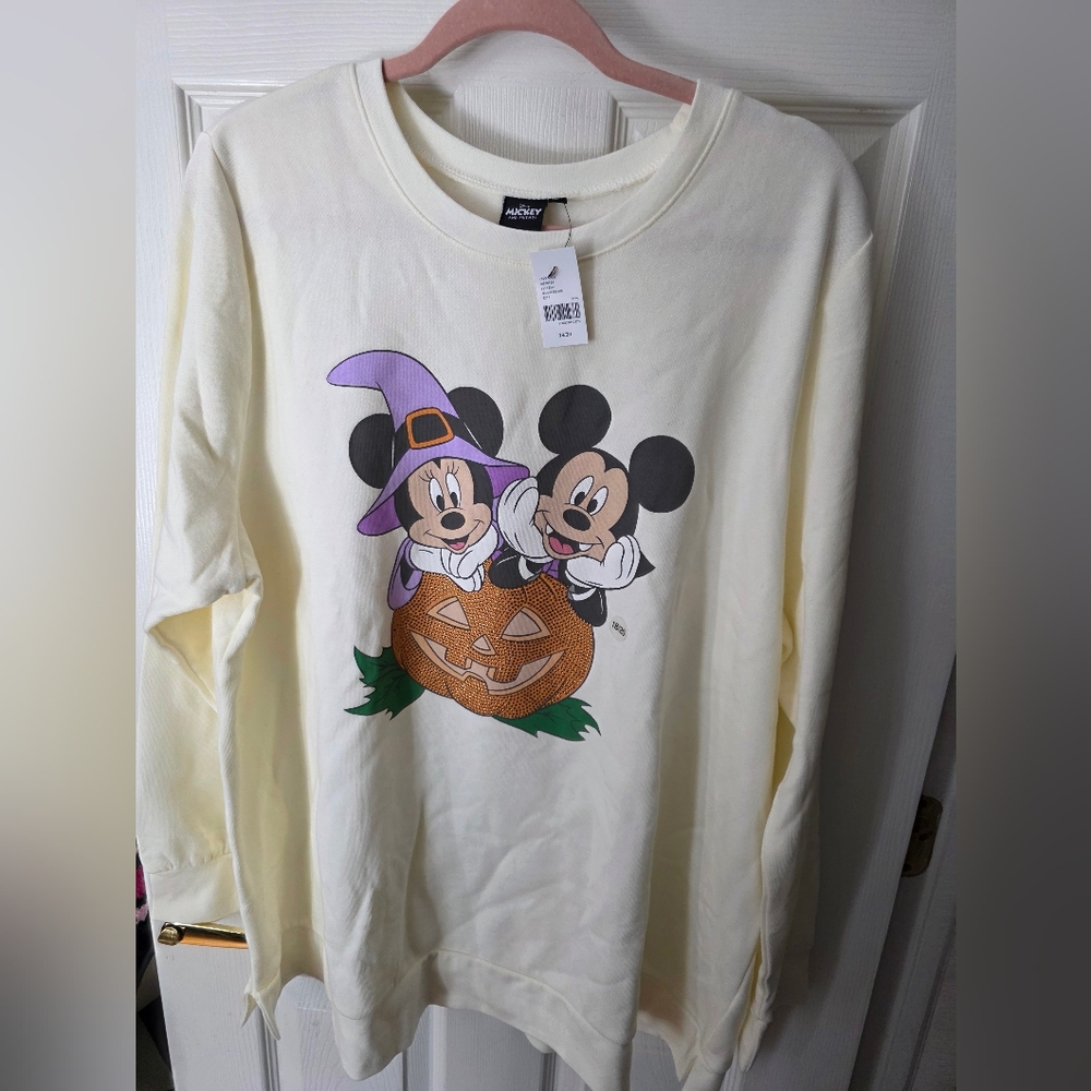 Lane Bryant Disney Halloween Mickey & Friends Pumpkin Bling Sweatshirt Sz 18/20